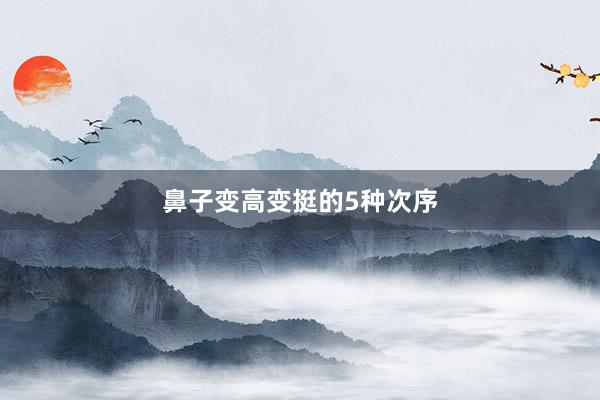 鼻子变高变挺的5种次序